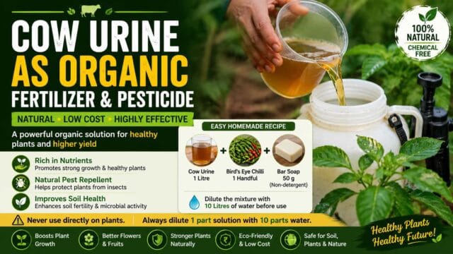 Cow Urine as an Organic Fertilizer and Natural Pesticide – Benefits, Preparation, and Safe Usage