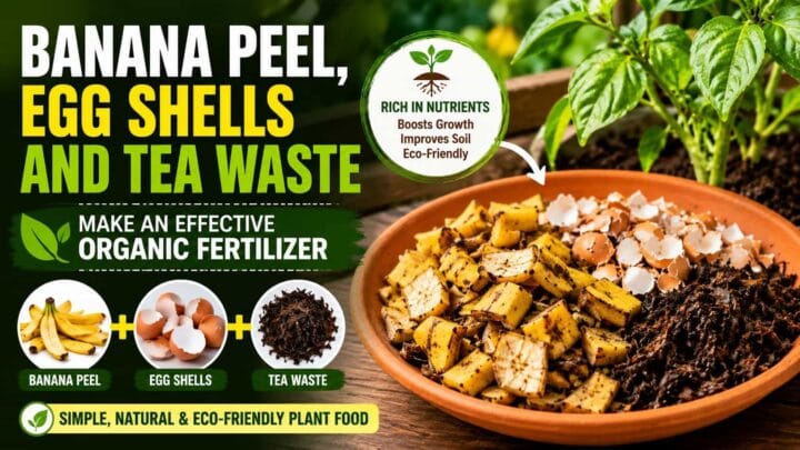 Banana Peel, Eggshells & Tea Waste , Make An Effective Organic Fertilizerfor Plants Banana Peel, Eggshells & Tea Waste , Make An Effective Organic Fertilizerfor Plants