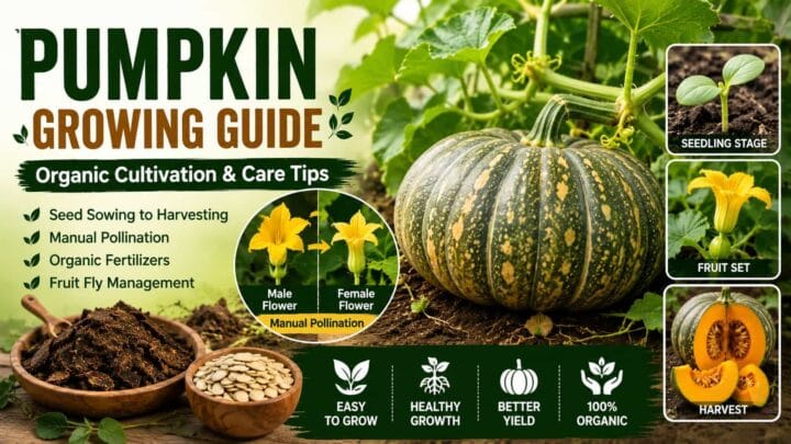 Pumpkin Growing Guide – Organic Cultivation, Manual Pollination and Care Tips Pumpkin Growing Guide – Organic Cultivation, Manual Pollination and Care Tips